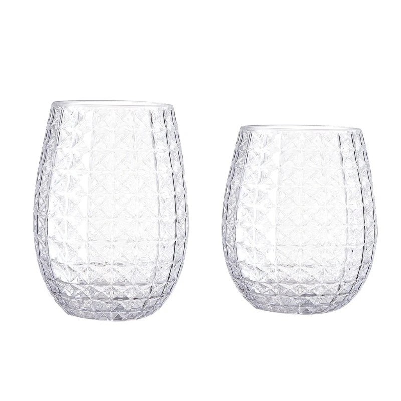 Pineapple Cup Shatterproof Wine Glasses Cocktail Juice Drinking Glasses for Outdoor Pool Party Picnics