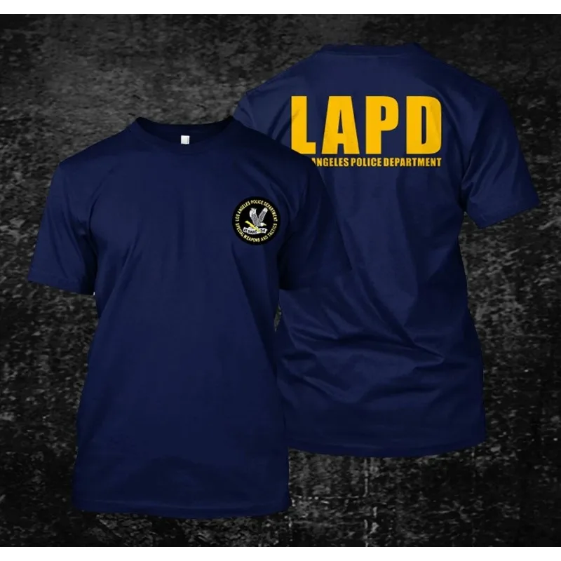 

LAPD Los Angeles Police - Custom-made Men's Front and Back T-shirt Casual Daily Short-sleeved Shirt for Both Men and Women