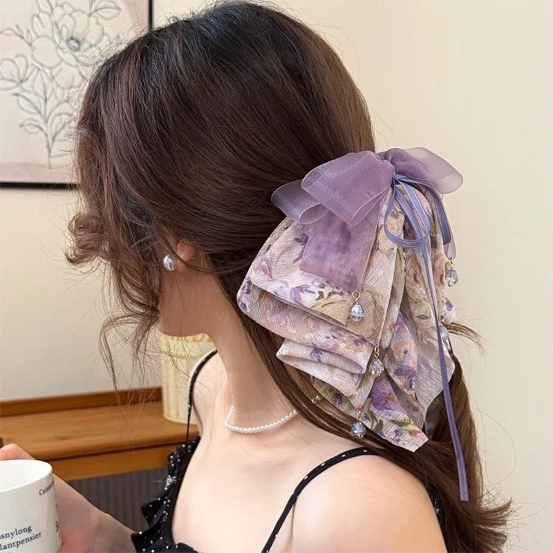 الحلو الأزهار القوس حبة ذيل حصان كليب المرأة الفرنسية مقاطع الشعر الأنيقة القرش كليب