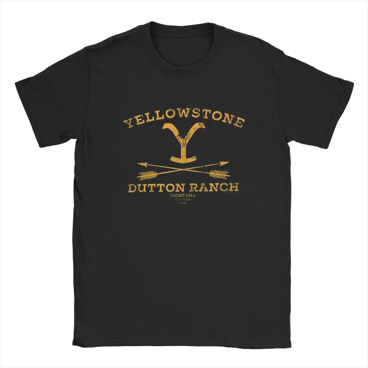 Vintage Yellow Stones T-Shirt Men Dutton Ranch Arrows Crewneck Cotton T Shirt US TV Shows Short Sleeve Tee Plus Size Merchandise