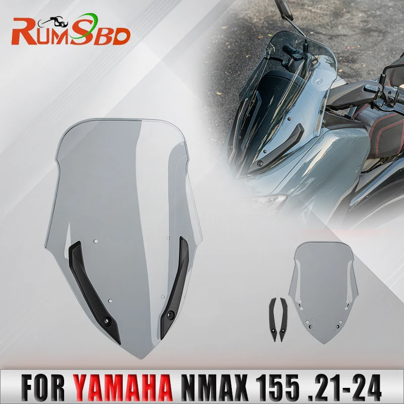 

Motorcycle Wind Guard Airflow Deflectors Visor Windshield Windscreen For Yamaha NMAX 125 NMAX155 2021 2022 2023 2024