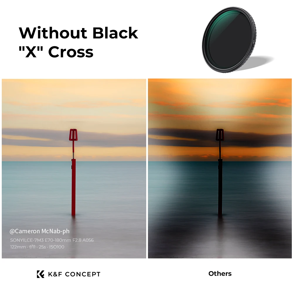 K & F Concept ตัวแปร ND8-ND128 No X Cross HD ตัวกรองความหนาแน่น Neutral กันน้ำ37/43/49/52/62/ 67/72/77/82/86Mm 5Pcs