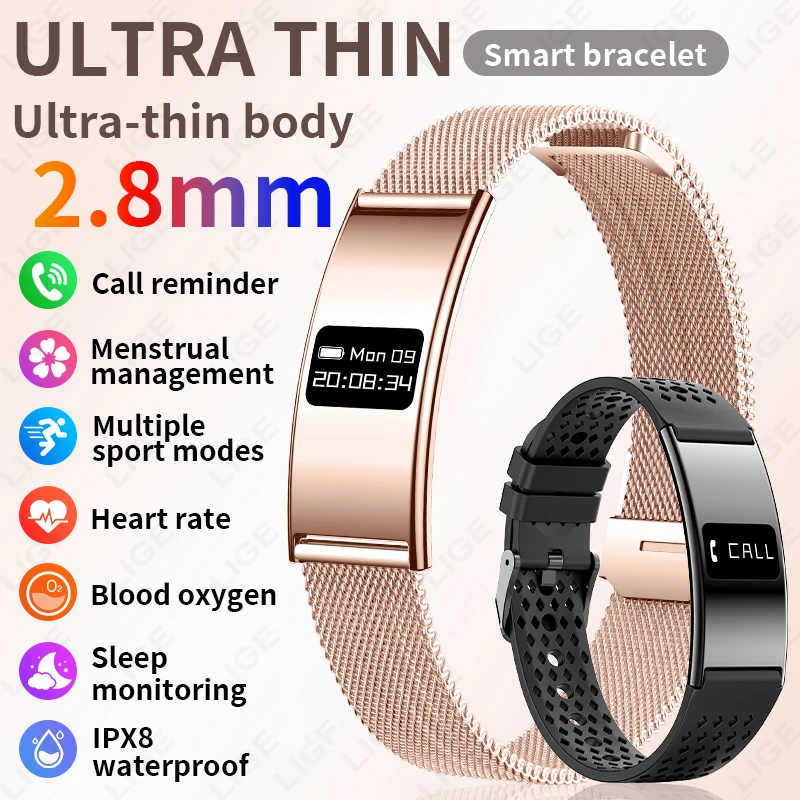 

Smart Bracelet Activity Fitness Tracker Band Sleep Heart Rate Blood Oxygen Monitor Sports Smart Wristband with Free APP 2 Bands