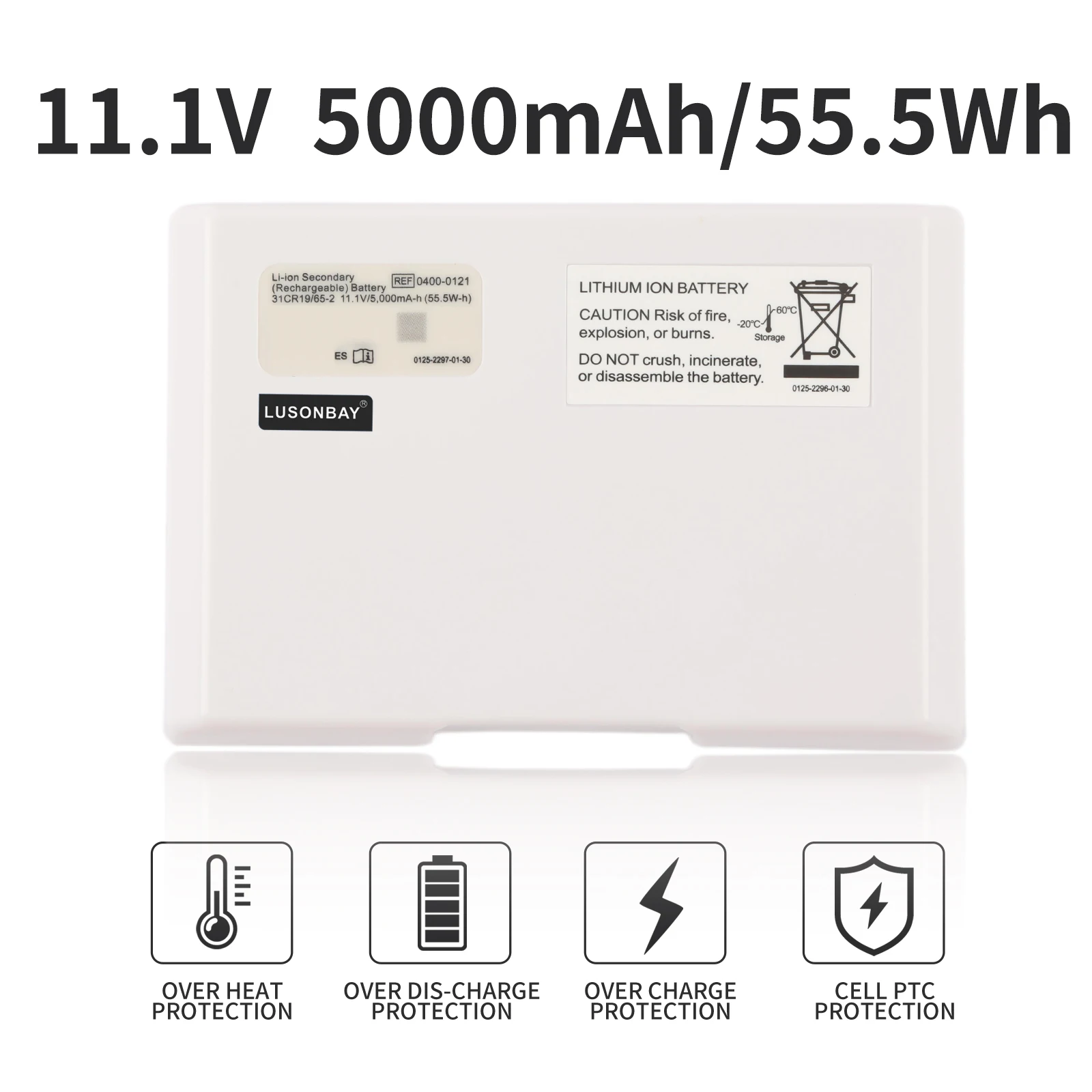 

0400-0121 Rechargeable Battery For Verathon BladderScan BVI 9400 0400-0066 0570-0190 11.1V 5000mAh/55.5Wh