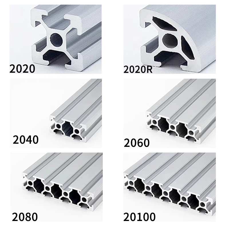 1 pz 2020 2040 2060 3030 3060 4040 2080 20100 T-slot V-slot profilo in alluminio 200 500mm Linear Rail Extrusion parti della stampante 3D CNC