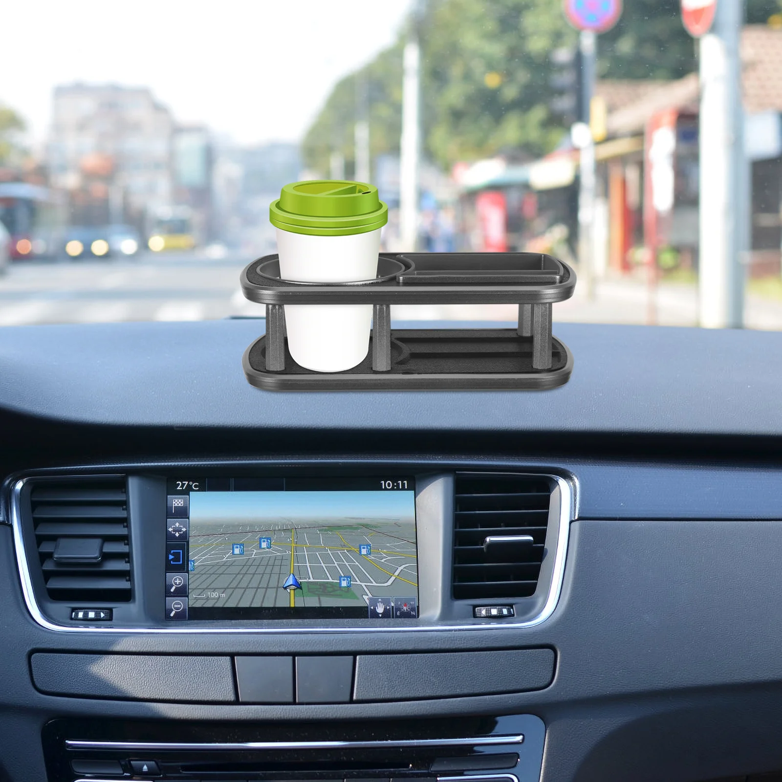 

1pc Drink Holder For Car Black Durable Plastic Air Vent Mount Can Storage Rack Multi-Function Cup Holder Vehicle Accessories