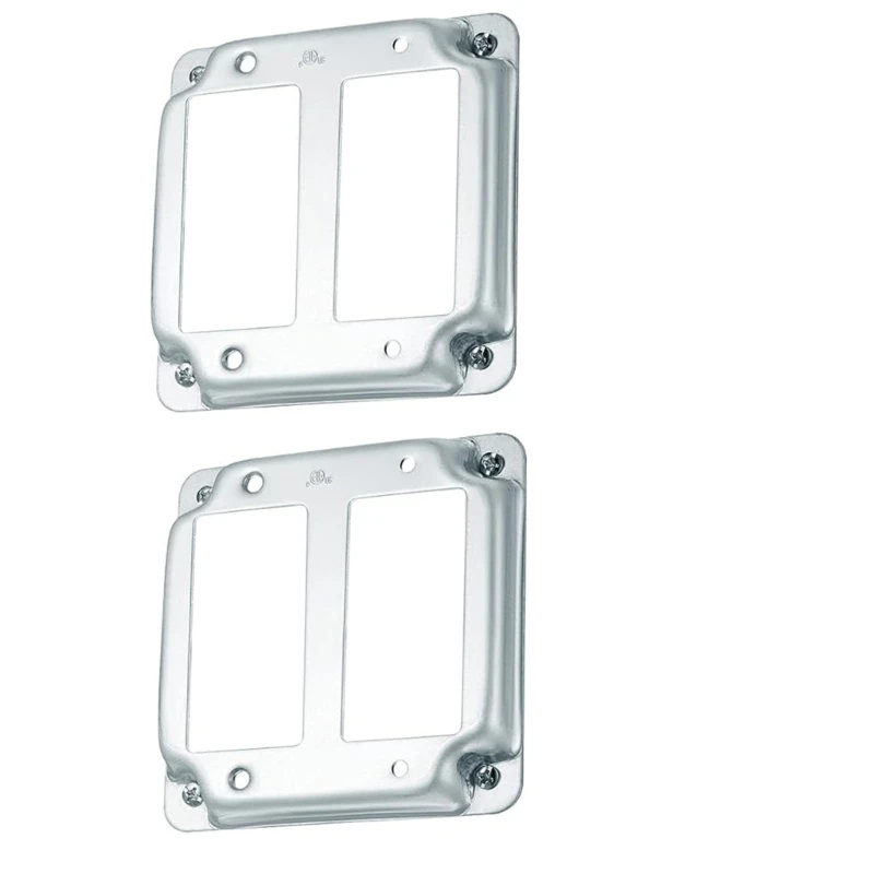Silber GFCI Compatible Electrical Box Cover 4x4inch Metallplatten Pack von 2