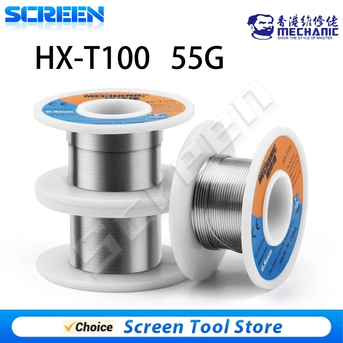 

Mechanic HX-T100 Soldering Wire Mild Rosin Core 50g 0.3mm 0.4mm 0.5mm 0.6mm 0.8mm 1mm 1.2mm For iPhone Samsung Repair Tool