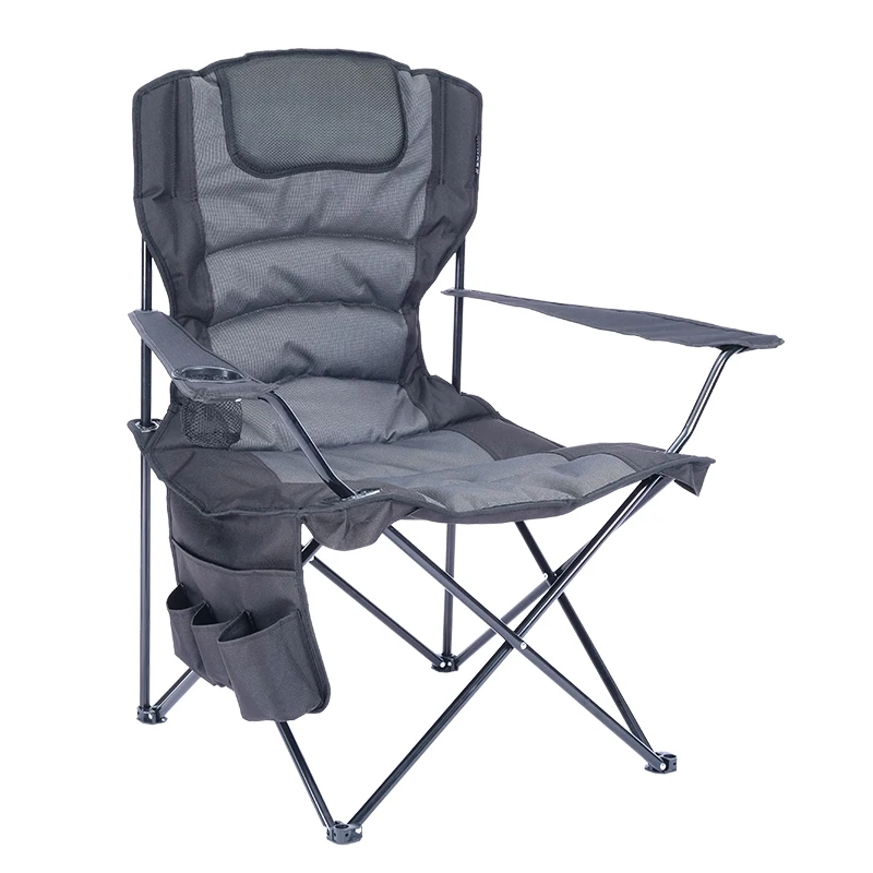 

Portable Outdoor Travel Fishing Chair with Cushioned Armrest Storage Bag Cup Holder Folding Camping Beach Moon Fishing Chair