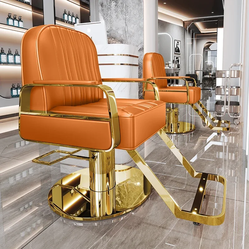 

Professional Barber Chair Reclining Accessories Simple Hairdressing Chair Swivel Shampoo Coiffeur Stuhl Salon Furniture