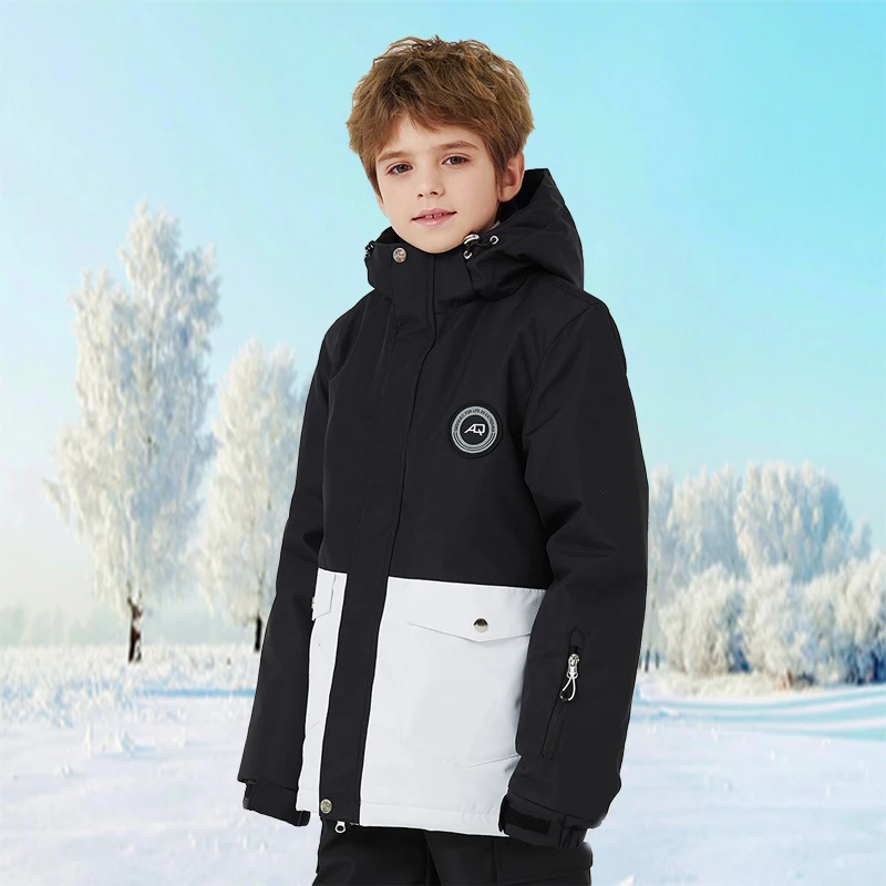 Combinaisons de ski imperméables pour enfants, veste d'hiver pour adolescents, sweat à capuche pour enfants, vestes de ski en plein air, combinaison de sport, vêtements de neige chauds, 2025