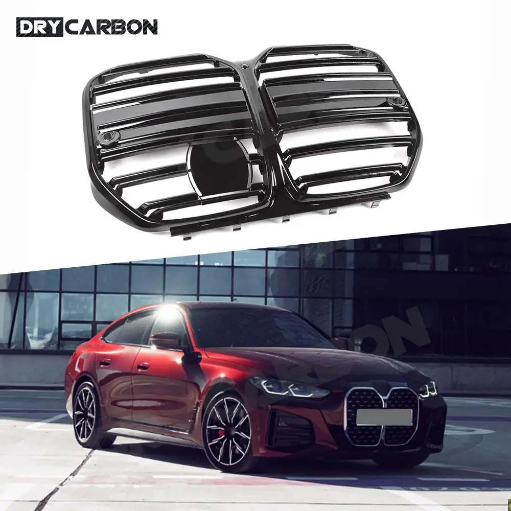 

Gloss Black Front Bumper Grille Cover Racing Grills Trim for BMW 4 Series G22 G26 425i 430i M Sport 2021 + Car Accessories