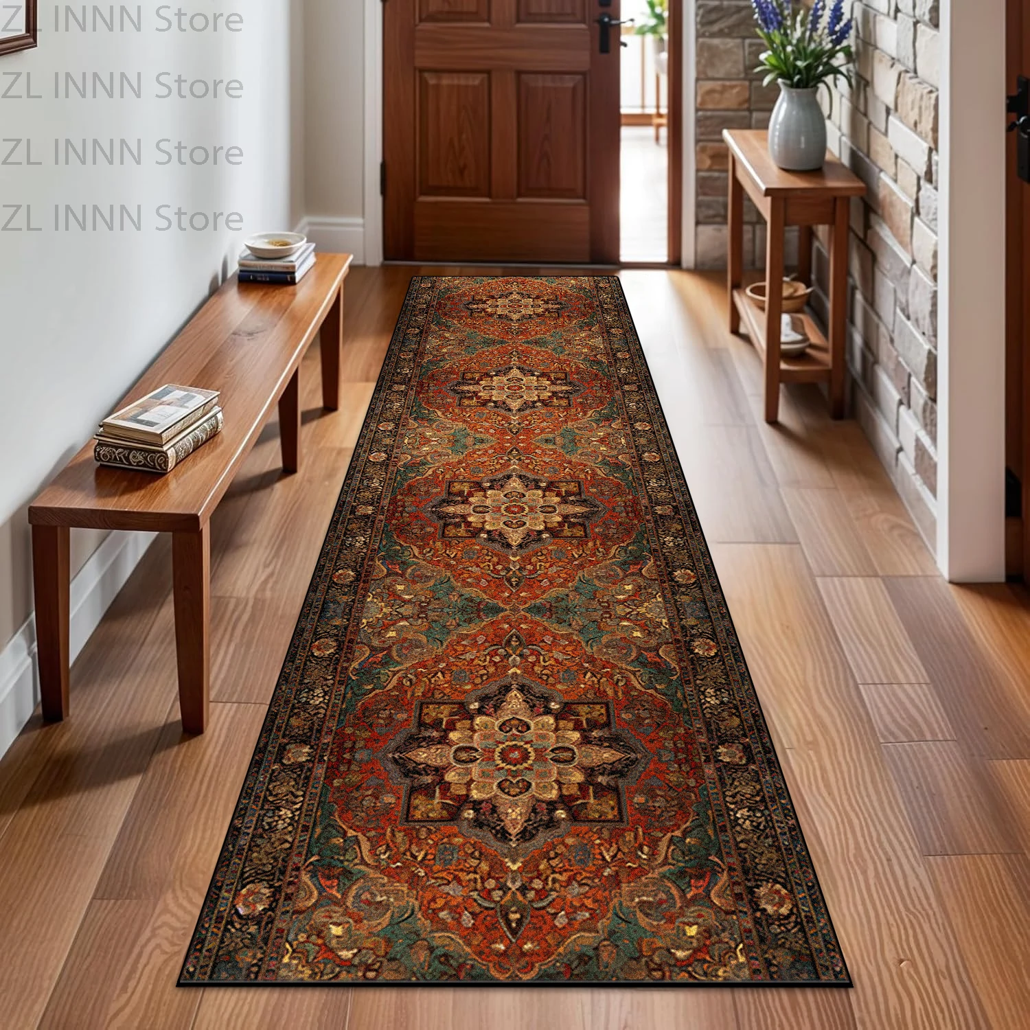 Bohemian Style Long Runner Rug Decoration Home Living Room Corridor Carpet Track Persian Porch Entryway Floor Mat Non-slip سجاد