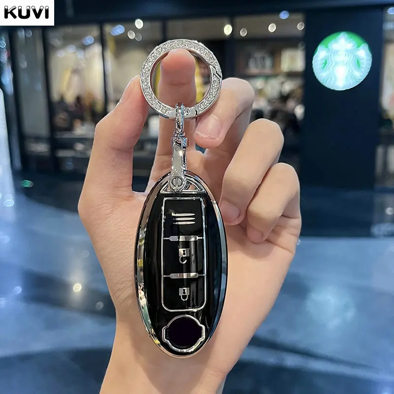 TPU 3 Button Car Key Case Cover For Nissan Leaf Micra Qashqai J11 J10 X Trail T32 Versa Note Patrol Fob Keychain Accessories