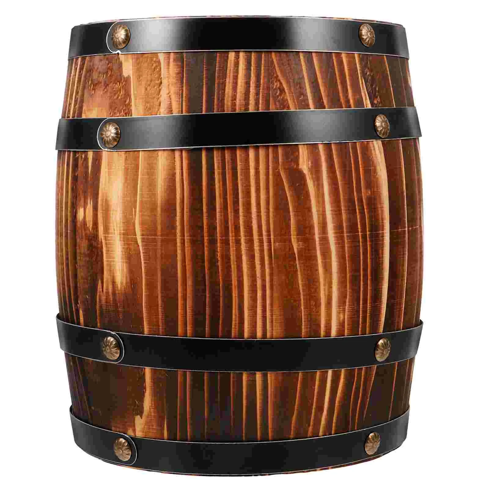 

Barrel Decoration Landscaping Wood Barrels for Ornament Beer Wooden Red