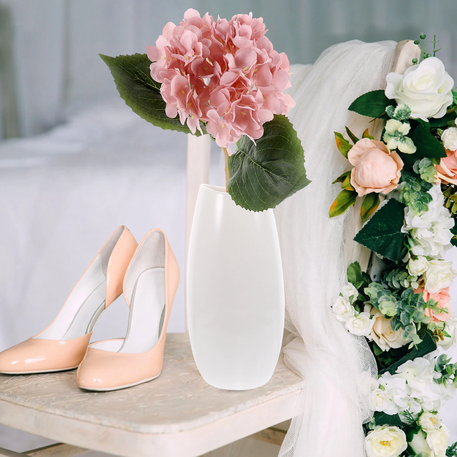 

Artificial Hydrangea Flowers Realistic Pink Silk Bridal Wedding Home Party Photography Props Long Lasting Non Wilt Fake Flower