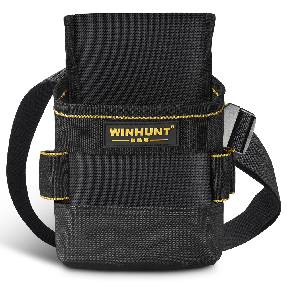WINHUNT، حقيبة حزام الأدوات، حزام خصر قابل للتعديل 47 بوصة، قماش أكسفورد مقاوم للماء، أسود (أسود، 8 جيوب)