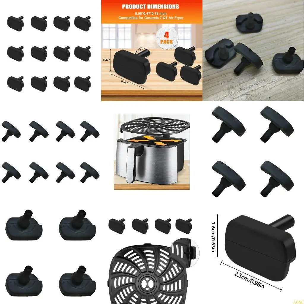 A0NC Ốp cản silicon Vỏ bảo vệ chống trầy xước bằng silicon Thích hợp cho nồi chiên không dầu