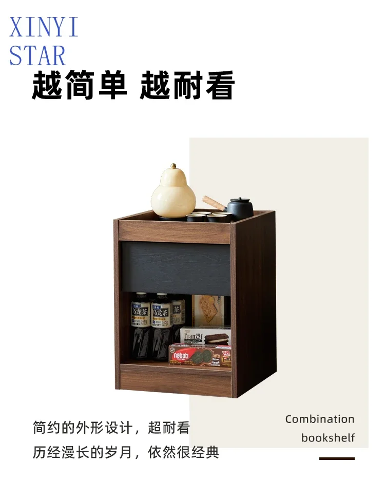 Wooden cat nest bedside table Bedroom bedside table Black walnut bedside table