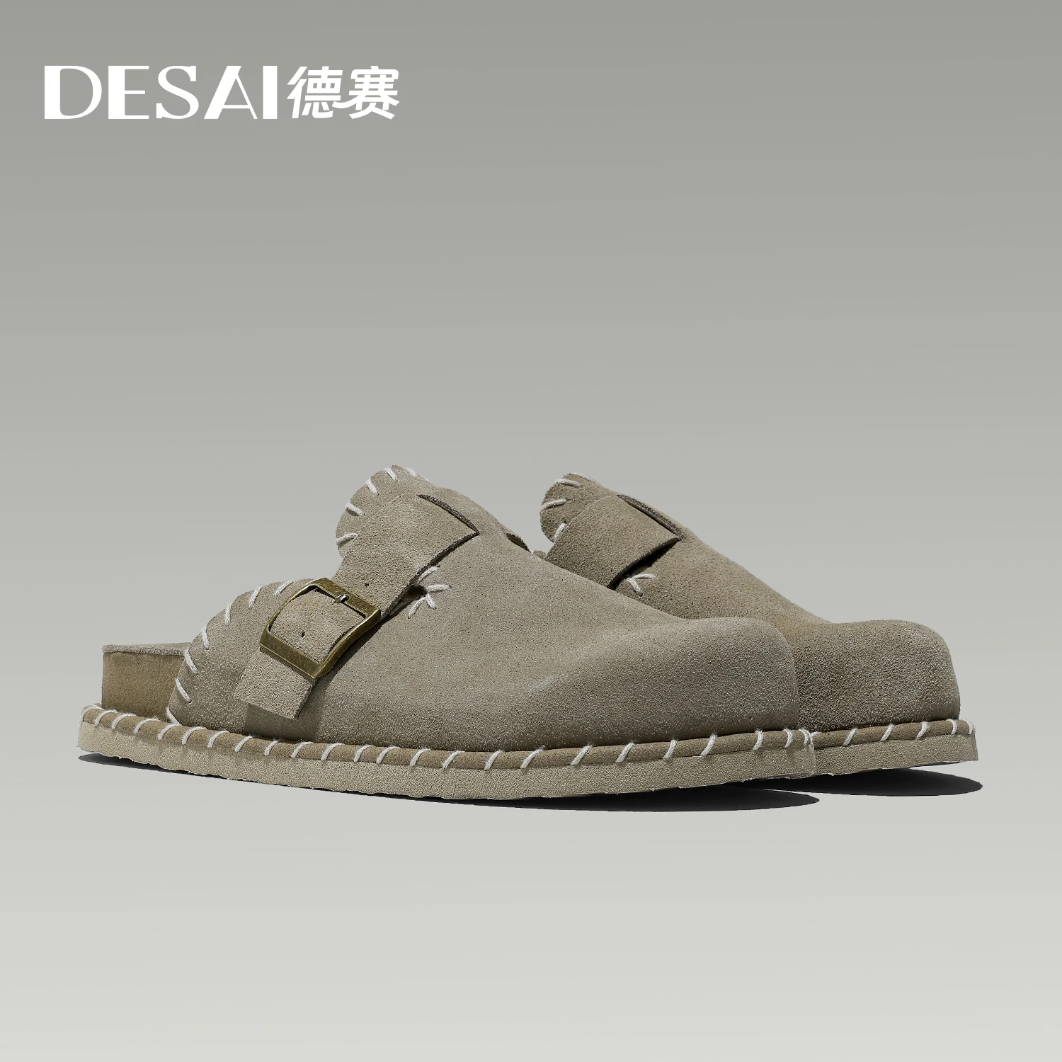 

DESAI Breathable leisure slippers, vintage Birkies, soft sole, comfortable, non-toe-peeping men's slippers.