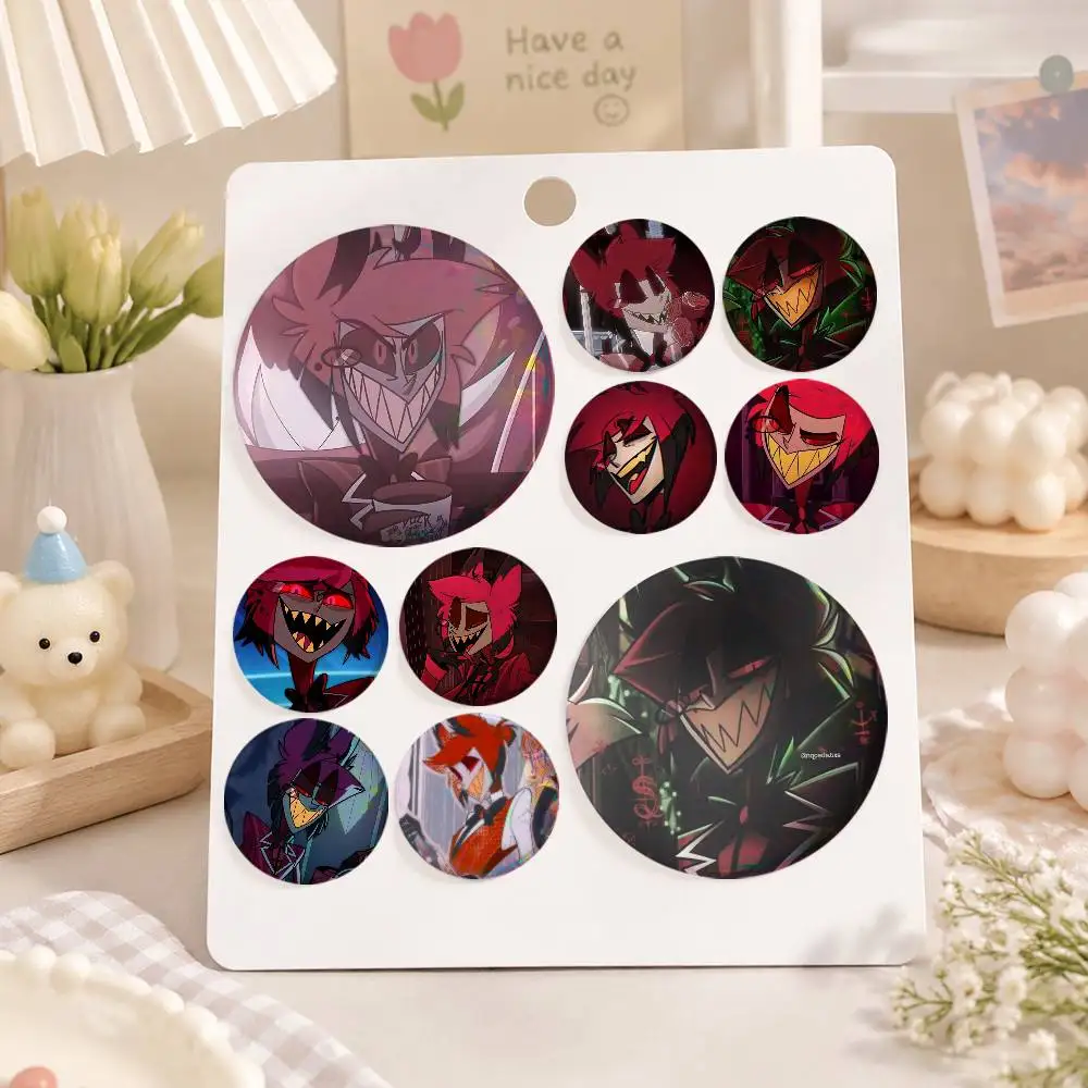 A-A-Alastor-R Tinplate Brooch Figure Icon Badge Handmade Brooches For Backpack Clothes Decoration