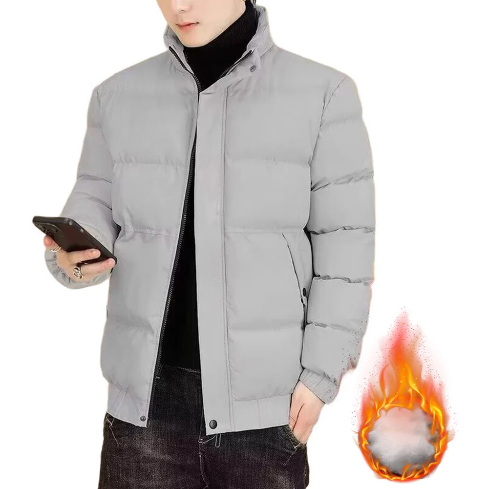 

Men's casual down jacket with thickened warmth and cotton fabric suitable for outdoor and daily cold weather wear