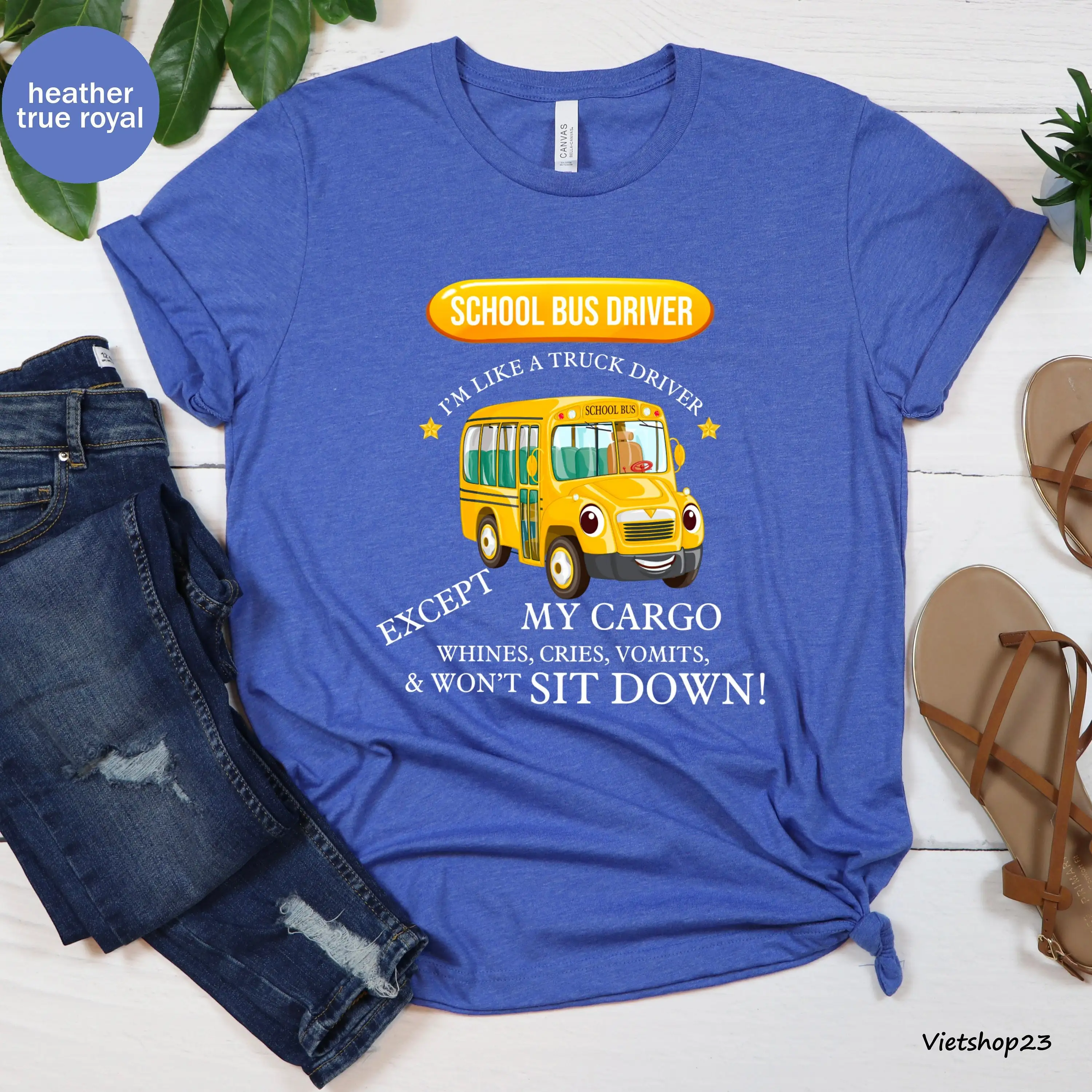 School Bus Driver T Shirt Back To For