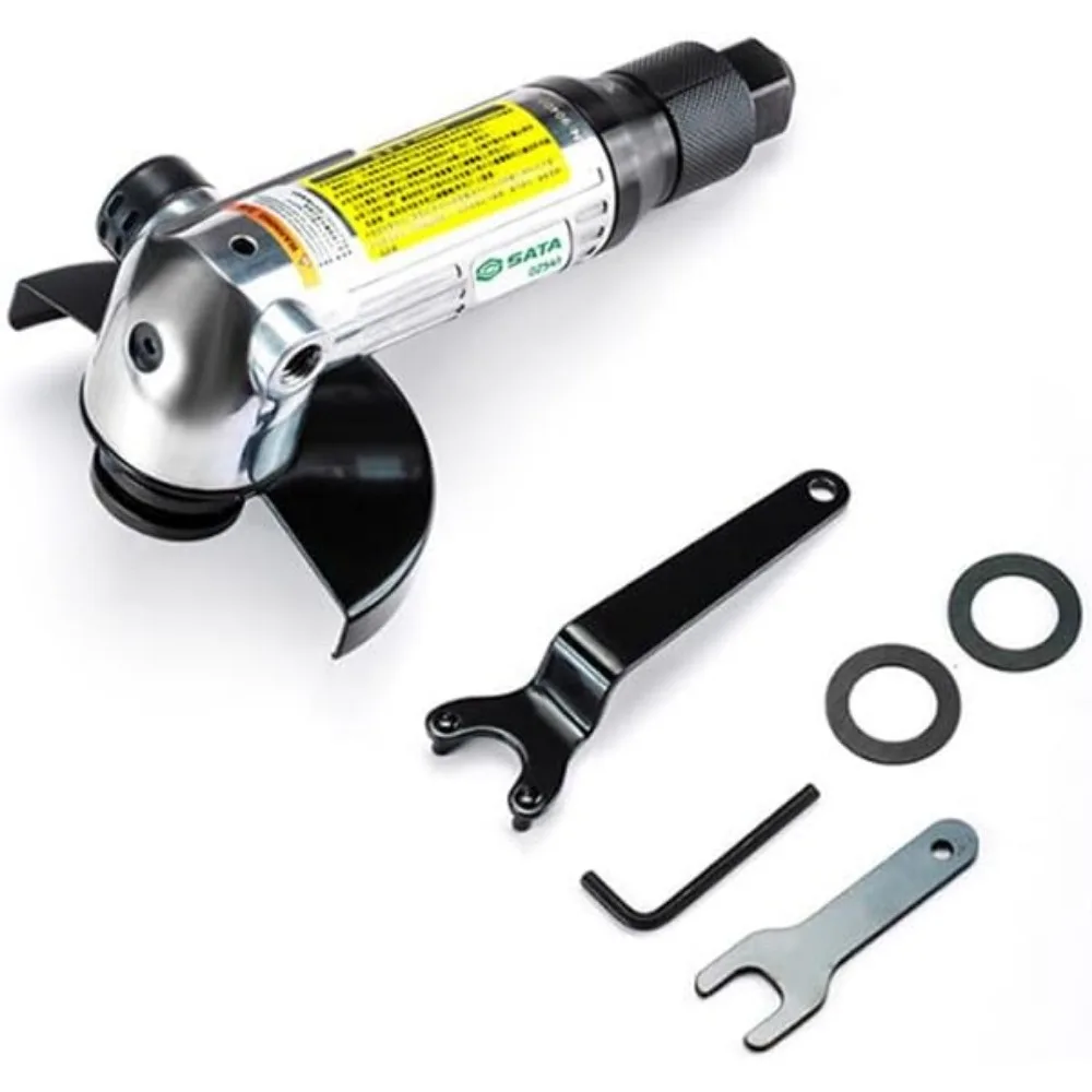 Heavy Duty Pneumatic Angle Grinders with Air Hose Nipple - Orange, Industrial Strength, High Performance Tool