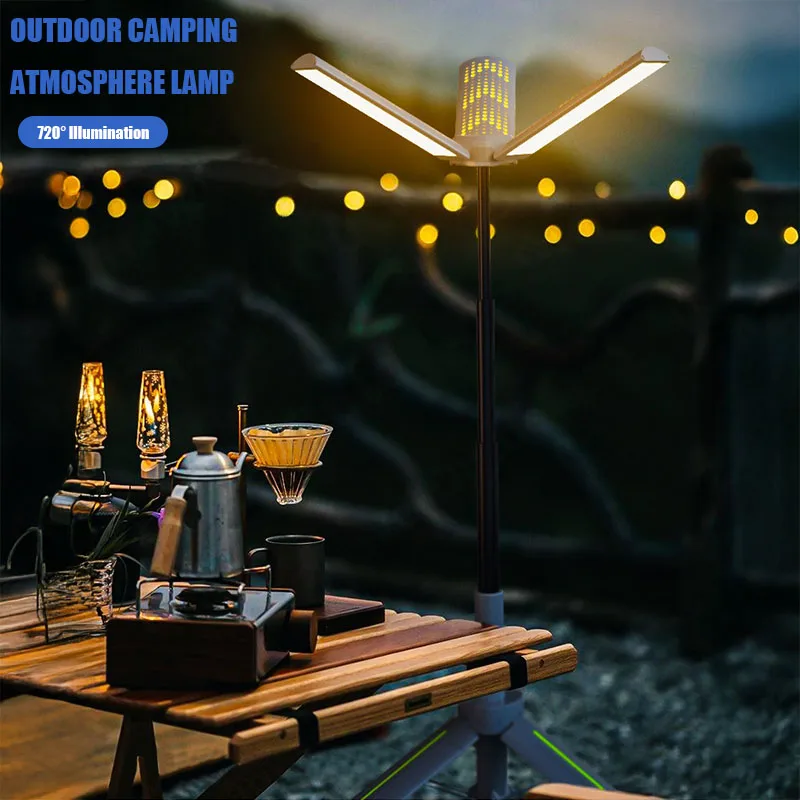 VOLODYMYR nouvelle lumière de Camping en plein air 720 degrés direction continue multi-scènes tout Terrain pliant 3 * LED lumière de Camping