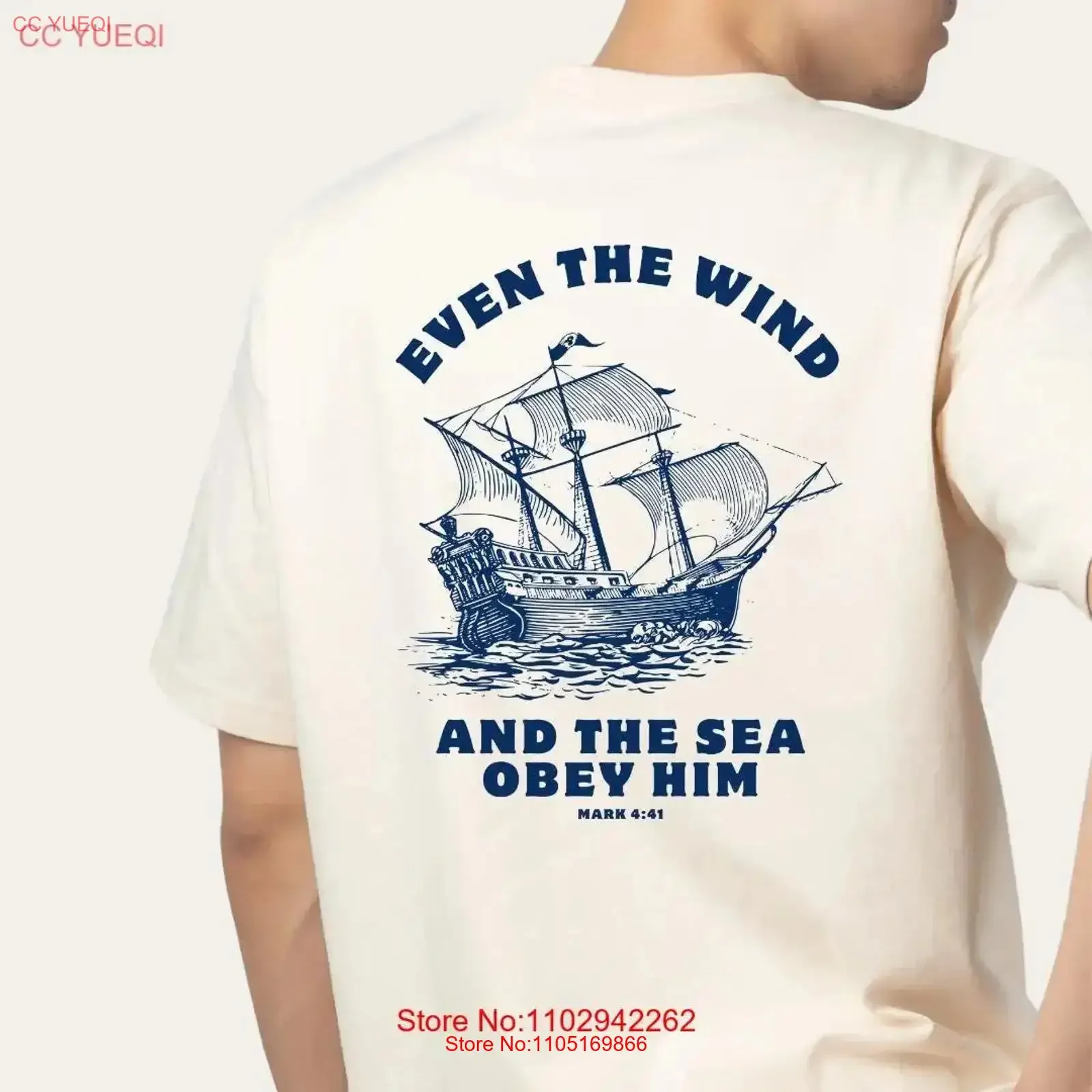 

Футболка с ветром и морем, христианская вера, вдохновляющая одежда на религиозной основе, винтажная стираная домашняя одежда унисекс, слегка повседневная одежда