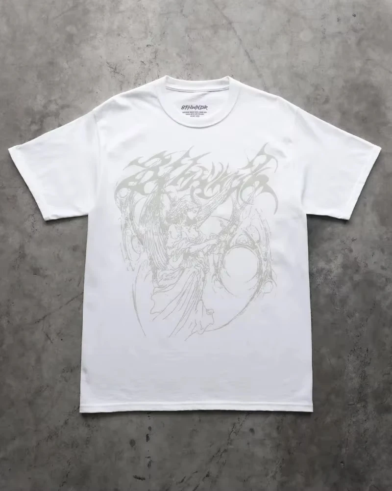 Unisex T Shirt Men Women Dark Oversized Cotton Tee Skull Print Workout Gym Top Streetwear Fitness Clothing Alternative Fashion