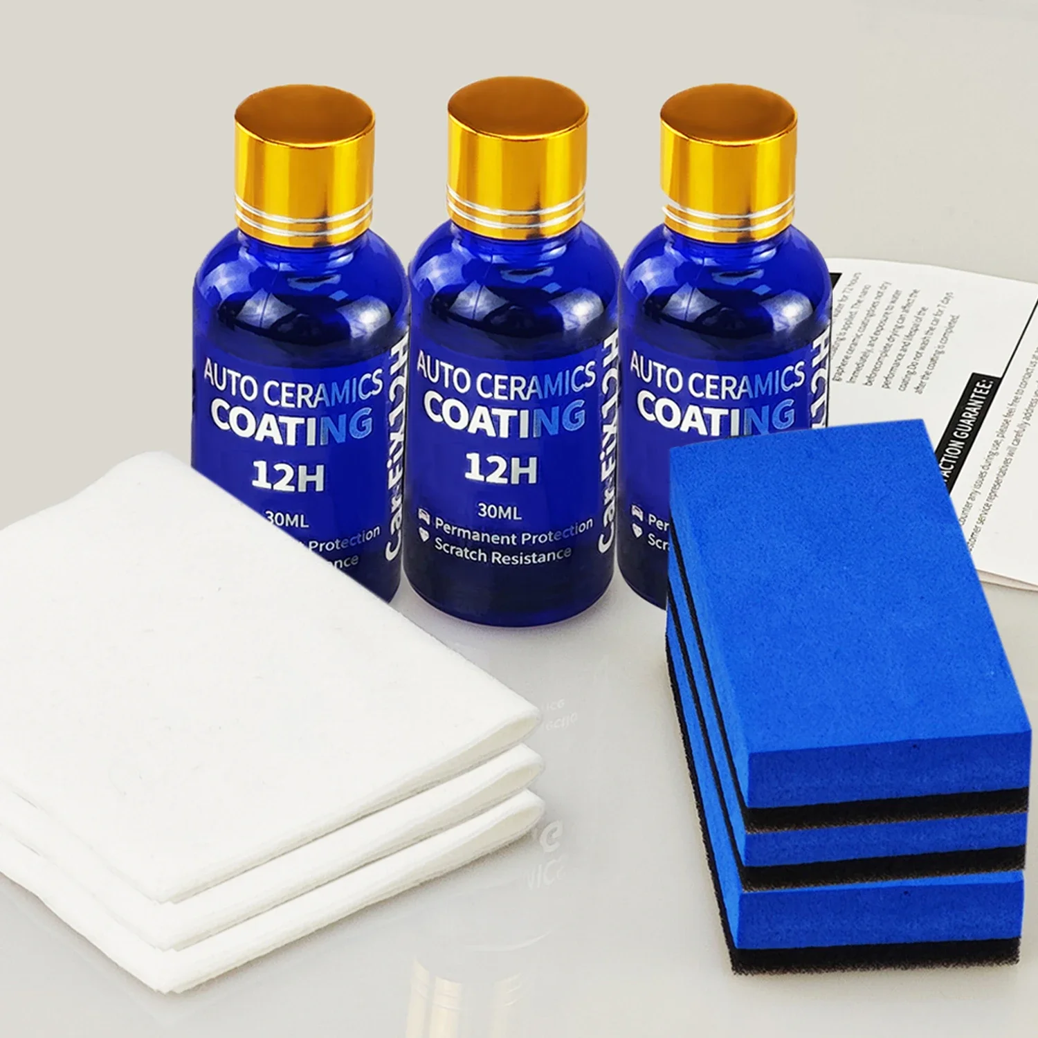 

3PCS 12H Ceramic Coating Polishing Wax Super Hydrophobic Paint Care Durability Anti-Corrosion Plated Crystal Car Liquid Glass
