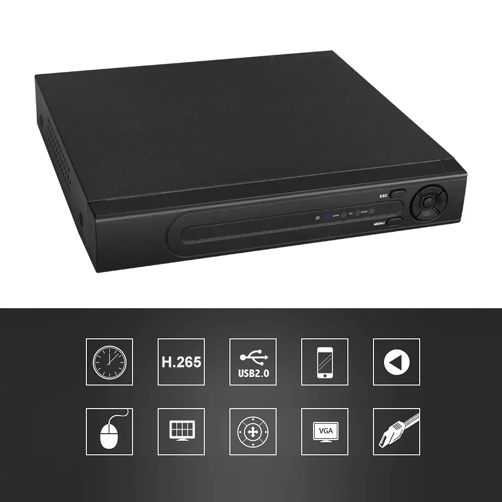 apply 1080P / 4MP / 5MP / 8MP CCTV camera CPU  Hi3521A 4 channel 4K 6 in 1 hybrid XVI TVi CVI CVBS AHD DVR recorder P2P