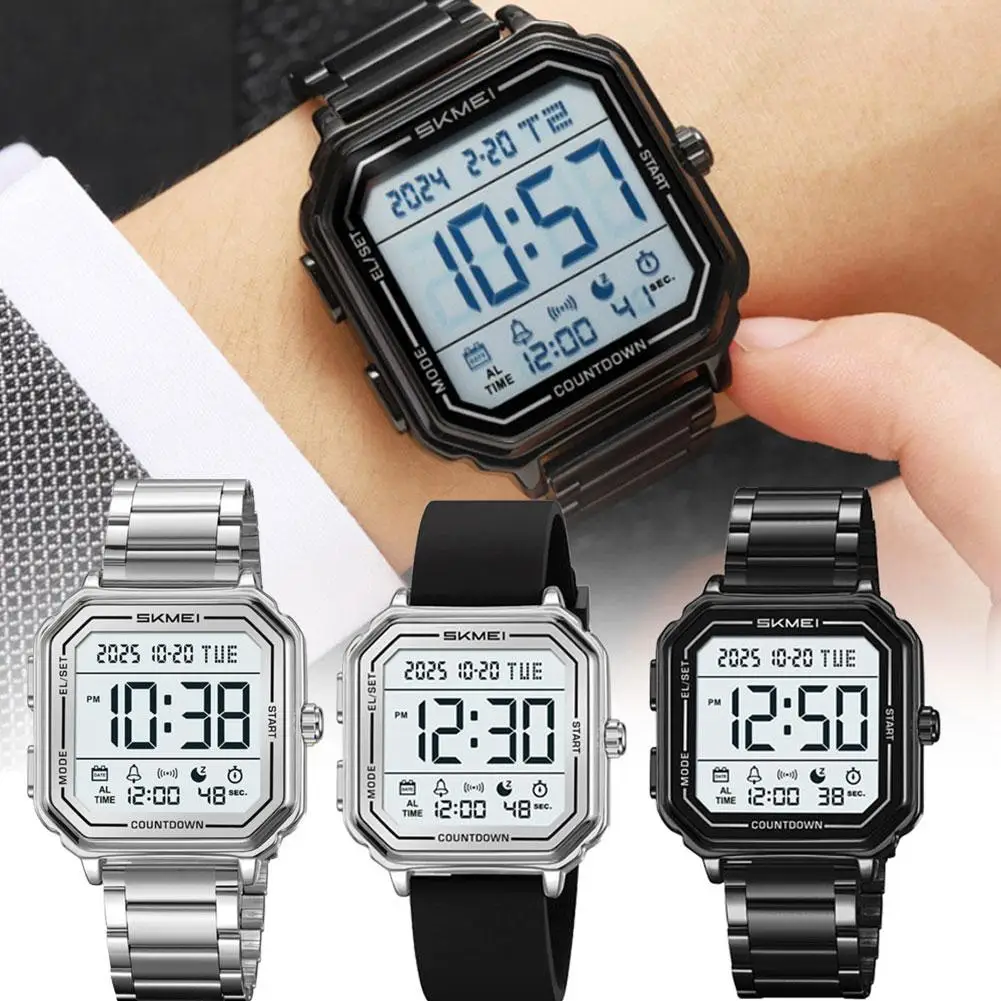 Ultra-thin Large Screen Multi-function Man Watch Outdoor Sports Timing Waterproof Calendar Alarm Clock Dual Time Luminous Watch