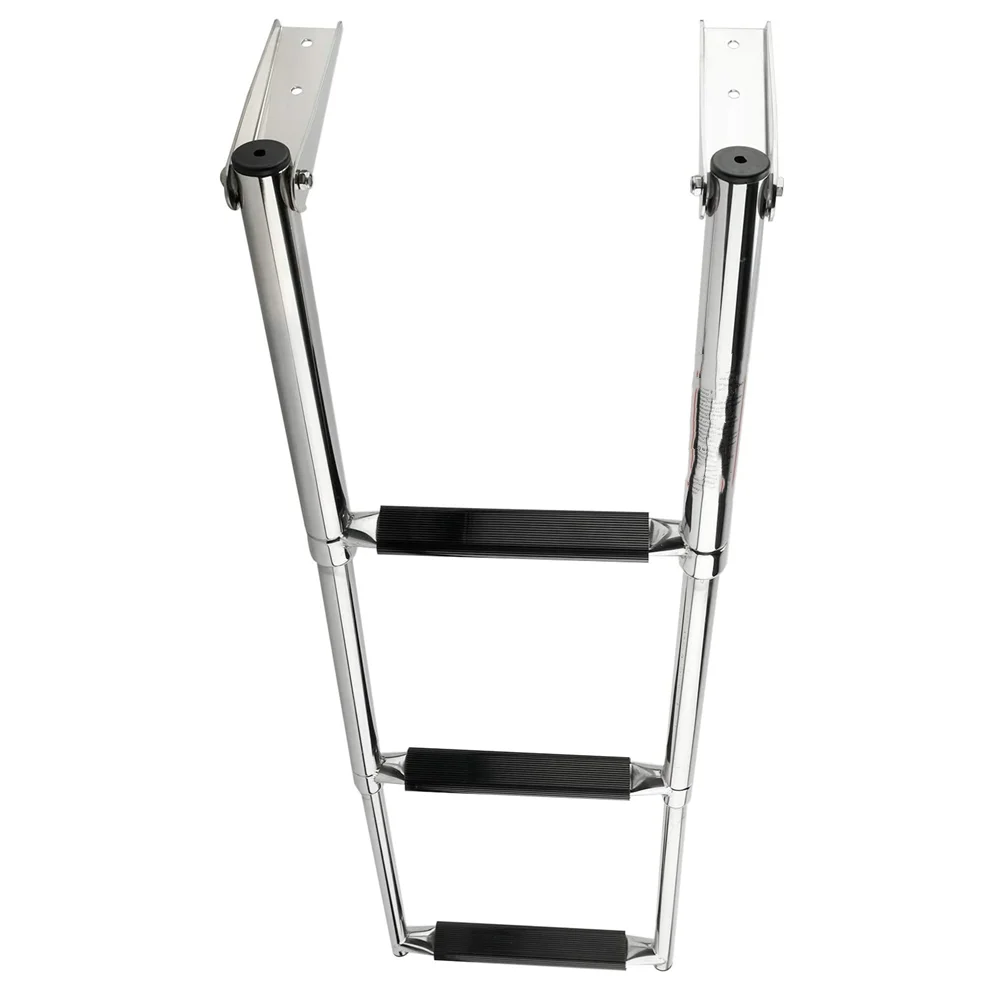 New Marine Stainless Steel 2-4 Step Telescopic Boat Ladder Slide Mount Hardware for Boat/Yacht