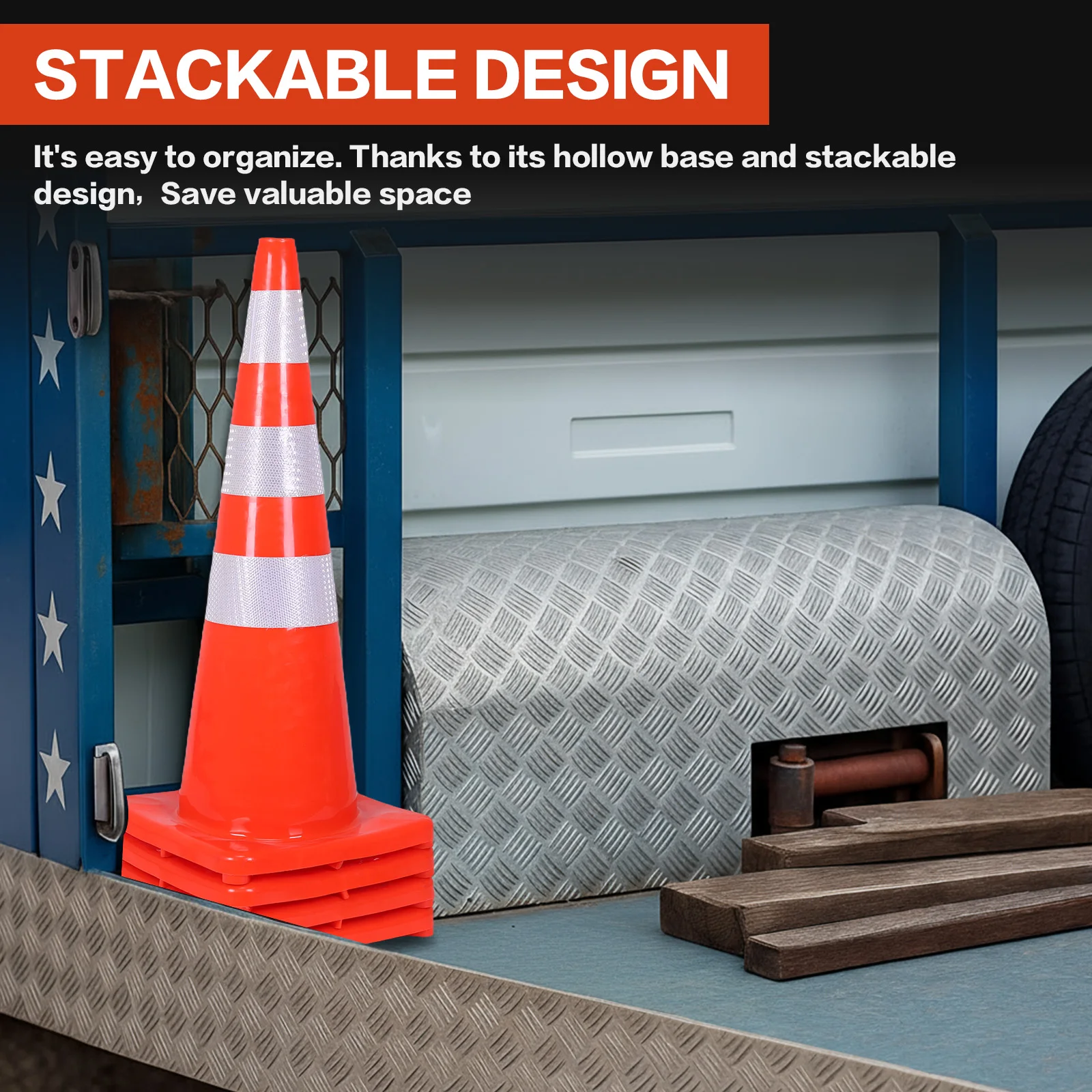 6 قطعة مخاريط سلامة الطرق السريعة 2.92ft طويل القامة أحمر برتقالي اللون تصميم عاكس البناء البلاستيكية لصيانة الطرق التحويل المروري #5