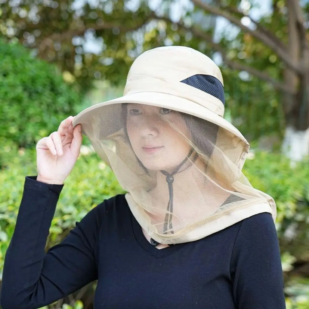 Sun Protection Fishing Hat With Mesh Veil Anti Mosquito Net Cap Breathable Foldable Outdoor Hiking Bee Keeping Mask