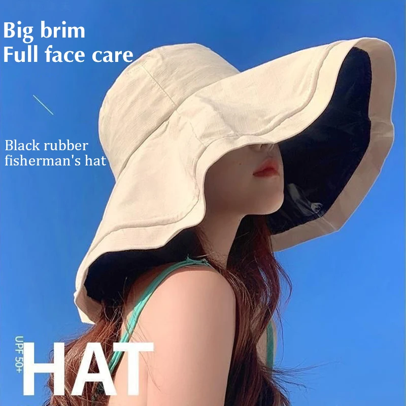 Fashion Summer Women Bucket Hat UV Protection Sun Hats Soft Foldable Wide Brim Outdoor Beach Panama Cap Fisherman Cap