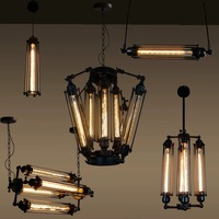 Retro Loft Pendant Light Hanging Lamp Industrial American Chandelier Pendant Lamps Vintage Farm Country Suspension Lamp E27/E26