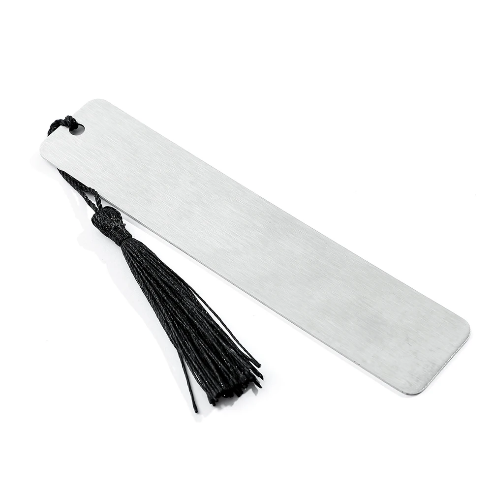 스테인리스 스틸 '책 애호가 클럽' 북마크 블랙 태슬 포함 - 티켓 스타일 디자인, 책 애호가 및 선물용