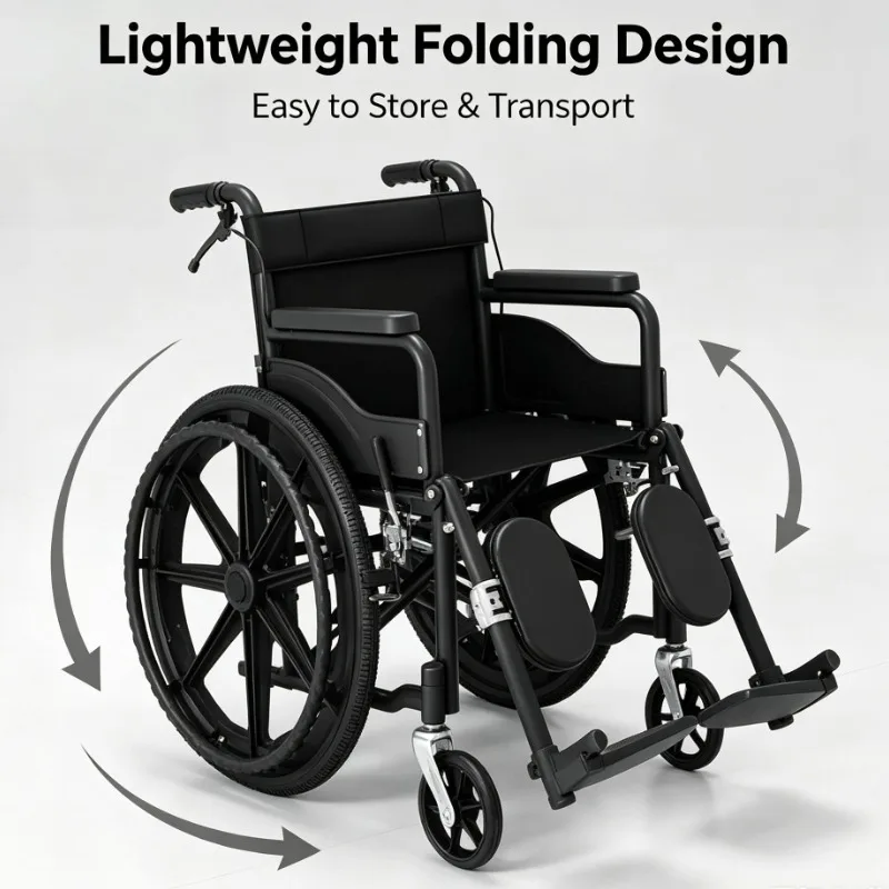 Folding Multifunctional Manual Wheelchair for the Elderly Hand Push Scooter Travel Disabled Wheelchair