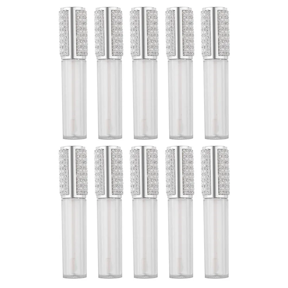 10 pezzi tubi per lucidalabbra trasparenti riutilizzabili bottiglie di vetro vuote mini contenitore per balsamo per labbra strumento di archiviazione portatile fai da te