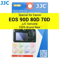 JJC Camera Screen Protector for Canon EOS 90D 80D 70 Tempered Glass 2.5D Round Edges LCD Screen Cover Accessories Anti-Scratch