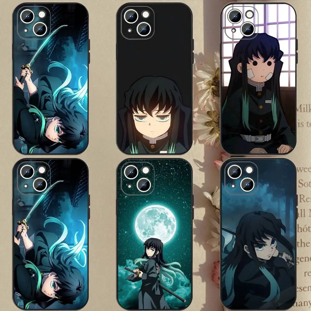 

1 шт., силиконовый мягкий чехол для телефона с аниме Muichiro Tokito для iPhone 17 Air 16 15 14 13 12 11 Plus Pro Max Plus