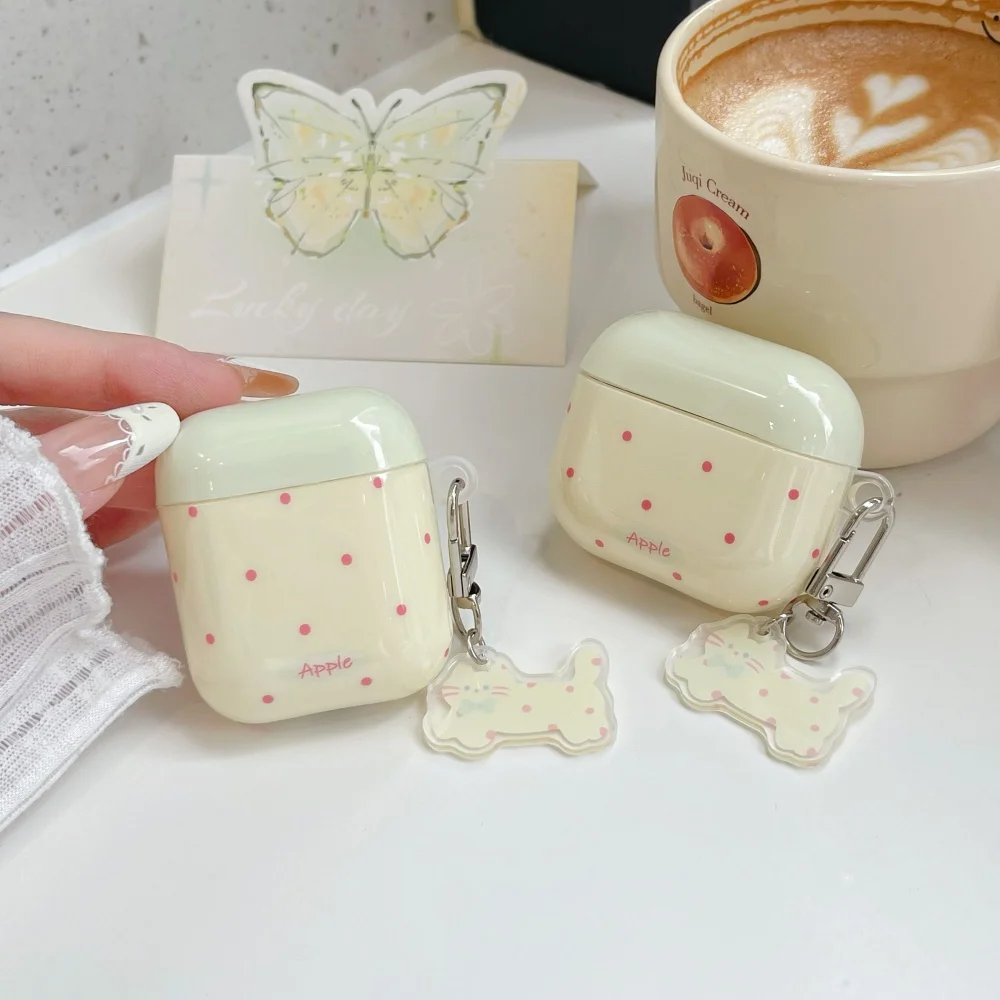 

[TPY 2B50] Milk yellow polka dot is suitable for AirPods 1 generation bluetooth protective cover 2nd generation 3rd generation