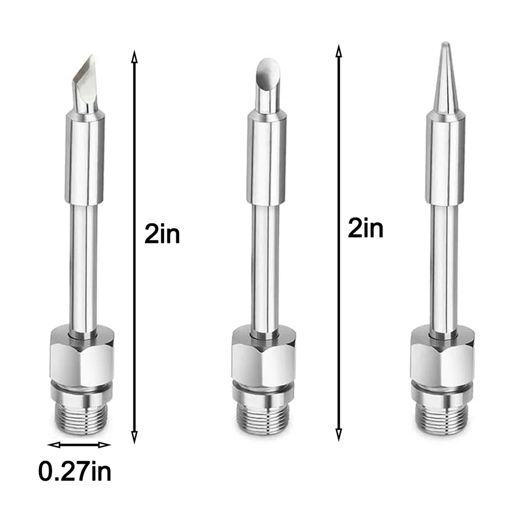 

3PCS 510 Interface Soldering Iron Head Mini Portable Soldering Iron Tips 2inch*0.27inch Copper For 8-10W Battery Soldering Iron