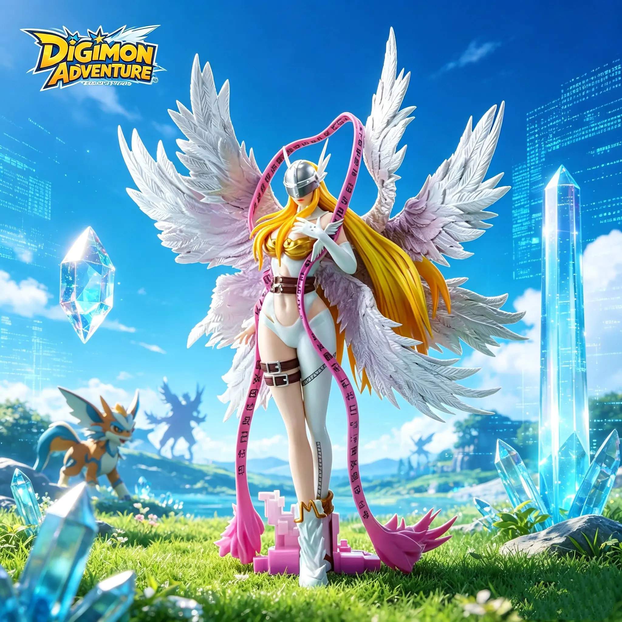 25cm Anime Digimon Adventure Figure Angewomon Figures Action Figurine Doll Desk Decoration Statue Collection Model Toy Gifts