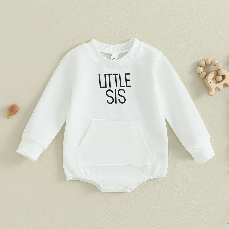 

BeQeuewll Baby Girls Sweatshirts Rompers Letter Print Long Sleeve Toddler Jumpsuits Fall Bodysuits Newborn Clothes