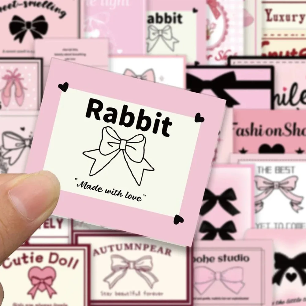 

10/30/50pcs Cartoon Cute Pink Ballet Bowknot Stickers Aesthetic Decals Decoration DIY Skateboard Laptop Phone Graffiti Sticker