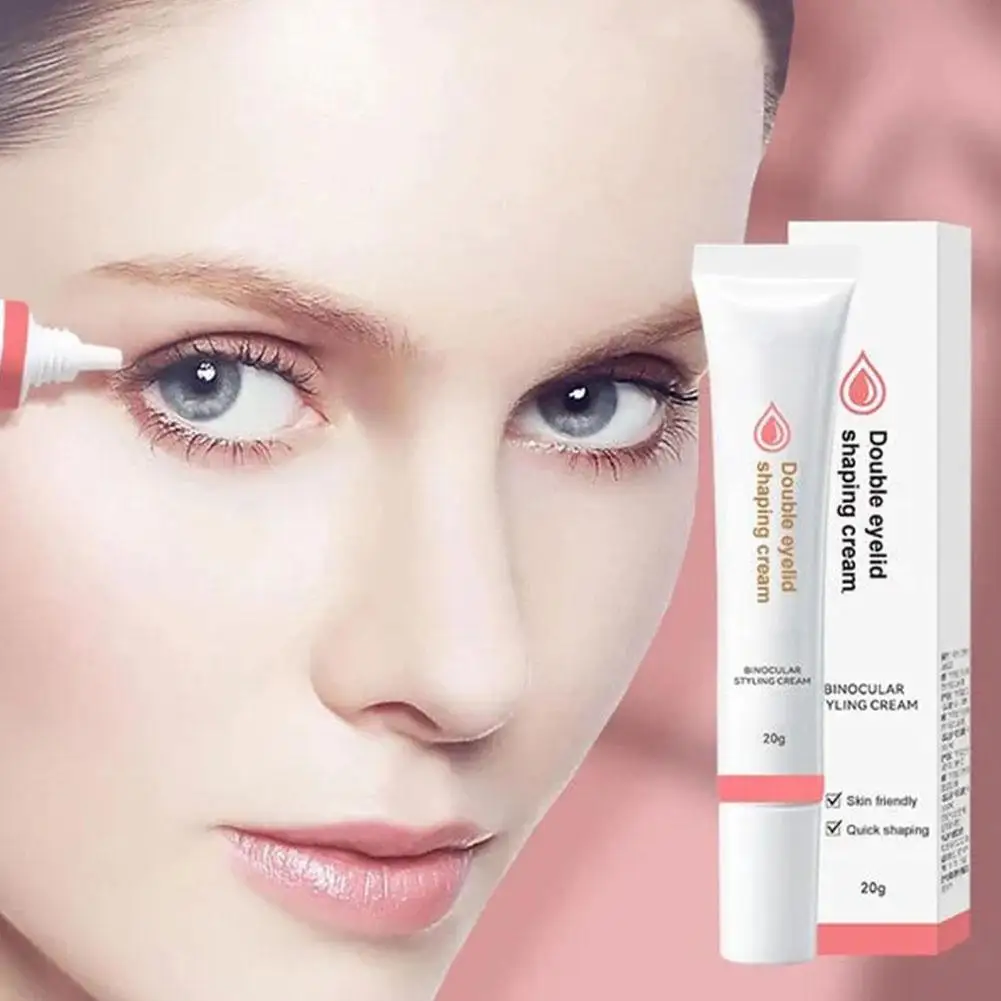 Double Eyelid Shaping Cream, Double Eyelid Styling Cream, Seco Duplo Invisível, Moldagem Adesiva, Cílios Creme 20g, F8N6